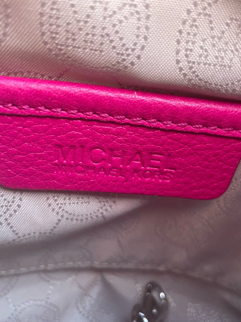 Michael Kors Hot Pink Pebbled Leather Crossbody Shoulder Bag, Pillow and Dustbag - Picture 8 of 14
